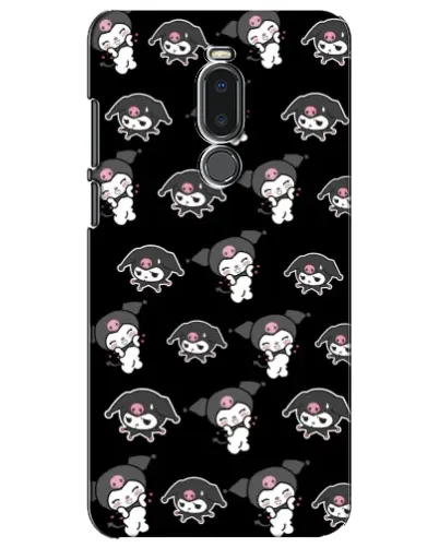 Чехол для Meizu Note 8 с картинкой «Черный паттерн Kuromi»