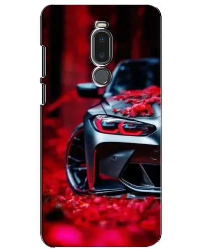 Чехол для Meizu Note 8 с картинкой «Спортивная BMW и цветы»