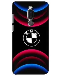 Чехол для Meizu Note 8 с картинкой «Логотип BMW и неоновые дуги»