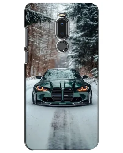Чехол для Meizu Note 8 с картинкой «BMW в зимнем лесу»