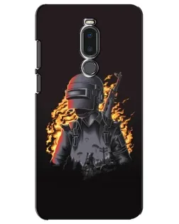 Чехол для Meizu Note 8 с картинкой «PUBG — огненный силуэт»