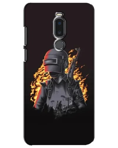 Чехол для Meizu Note 8 с картинкой «PUBG — огненный силуэт»