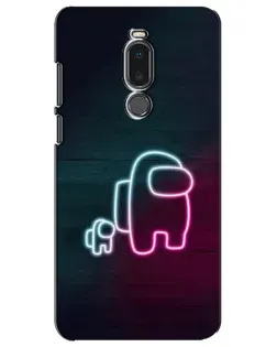 Чехол для Meizu Note 8 с картинкой «Among Us неон-арт»