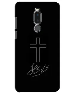Чехол для Meizu Note 8 с картинкой «Графический крест Jesus»