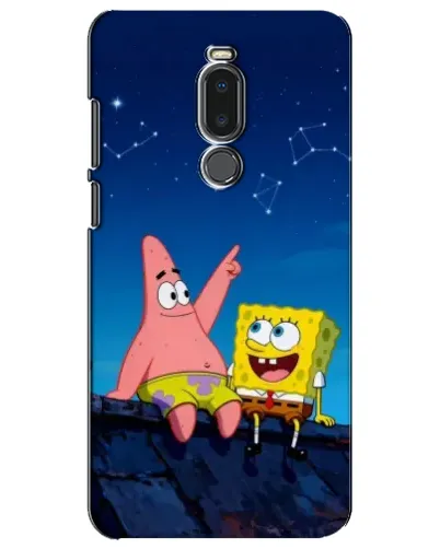 Чехол для Meizu Note 8 с картинкой «Губка Боб и Патрик ночью»