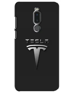 Чехол для Meizu Note 8 с картинкой «Стальной логотип Tesla»