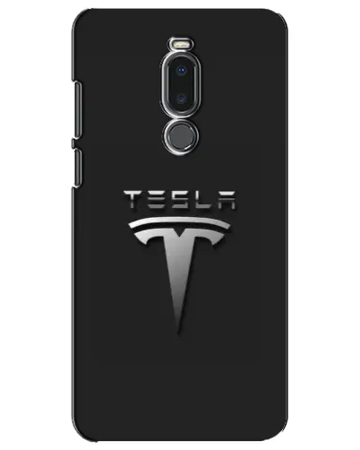 Чехол для Meizu Note 8 с картинкой «Стальной логотип Tesla»