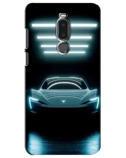 Чехол для Meizu Note 8 с картинкой «Tesla в неоне»
