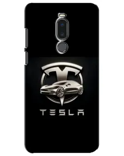 Чехол для Meizu Note 8 с картинкой «Tesla — серебристое авто»