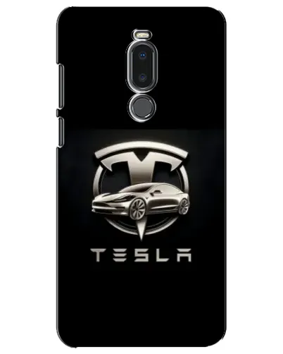 Чехол для Meizu Note 8 с картинкой «Tesla — серебристое авто»