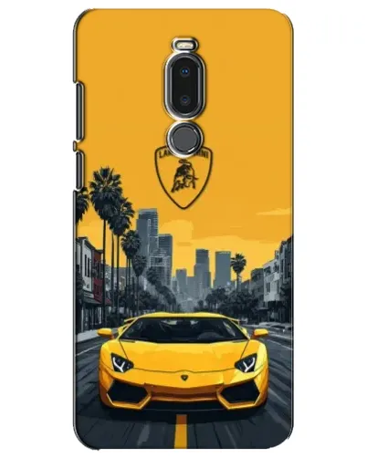 Чехол для Meizu Note 8 с картинкой «Желтый Lamborghini город»
