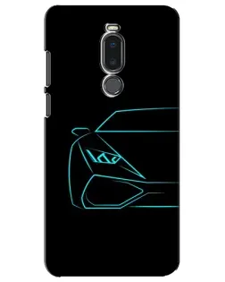 Чехол для Meizu Note 8 с картинкой «Голубой силуэт Lamborghini»