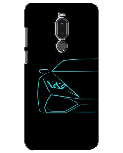 Чехол для Meizu Note 8 с картинкой «Голубой силуэт Lamborghini»