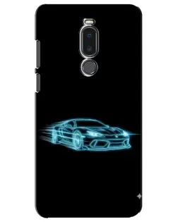 Чехол для Meizu Note 8 с картинкой «Неоновый контур Lamborghini»
