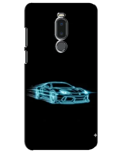 Чехол для Meizu Note 8 с картинкой «Неоновый контур Lamborghini»