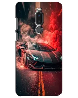 Чехол для Meizu Note 8 с картинкой «Lamborghini красный дым»