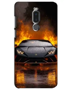 Чехол для Meizu Note 8 с картинкой «Lamborghini в огне»