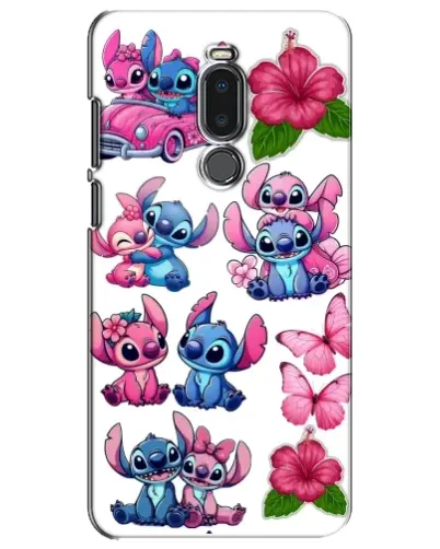Чехол для Meizu Note 8 с картинкой «Стикеры Stitch и Angel»