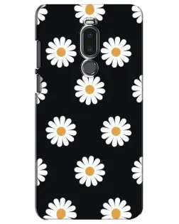 Чехол для Meizu Note 8 с картинкой «Ромашки на черном»