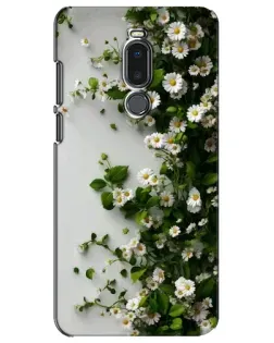 Чехол для Meizu Note 8 с картинкой «Ветка мелких белых цветов»