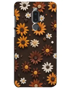 Чехол для Meizu Note 8 с картинкой «Узор из маленьких подсолнухов»