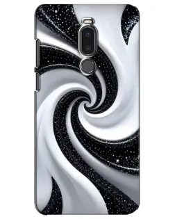 Чохол для Meizu Note 8 з картинкою «Чорно-біла спіраль»