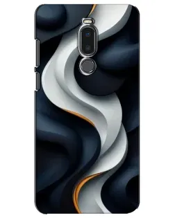 Чохол для Meizu Note 8 з картинкою «Об'ємні чорно-білі стрічки»