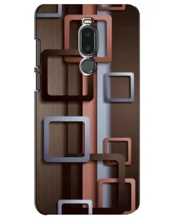 Чохол для Meizu Note 8 з картинкою «Коричневі об'ємні квадрати»