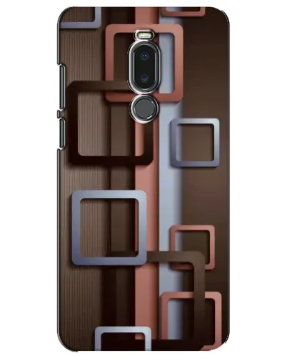 Чохол для Meizu Note 8 з картинкою «Коричневі об'ємні квадрати»