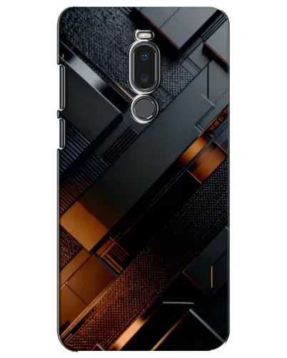 Чохол для Meizu Note 8 з картинкою «Чорні геометричні блоки»