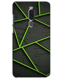 Чохол для Meizu Note 8 з картинкою «Зелені геометричні лінії»