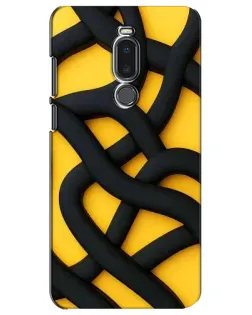 Чохол для Meizu Note 8 з картинкою «Чорне жовте переплетення»