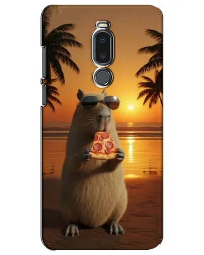 Чехол для Meizu Note 8 с картинкой «Капибара с пиццей»