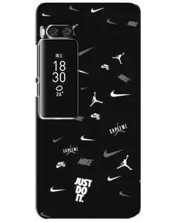 Чехол для Meizu Pro 7 Plus с картинкой «Nike Black Pattern»