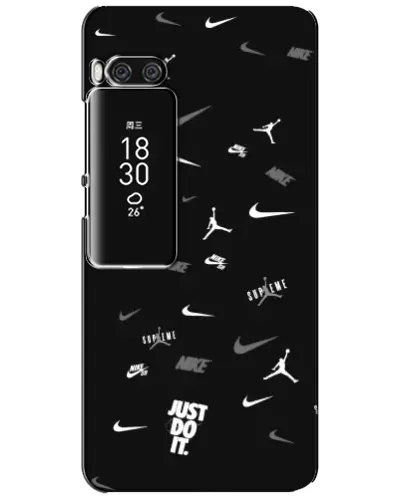 Чехол для Meizu Pro 7 Plus с картинкой «Nike Black Pattern»