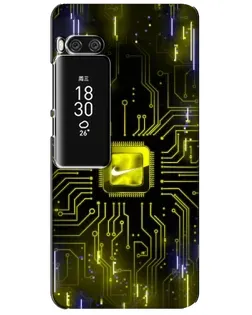 Чехол для Meizu Pro 7 Plus с картинкой «Nike — золотая искра»