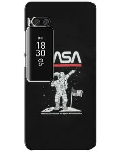 Чехол для Meizu Pro 7 Plus с картинкой «NASA — шагаем по Луне»
