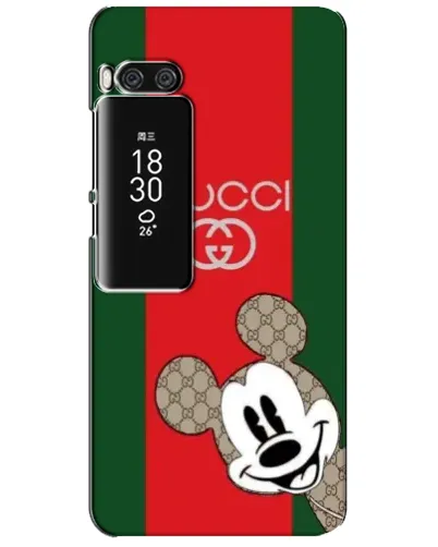 Чехол для Meizu Pro 7 Plus с картинкой «Gucci — полосы и Микки»