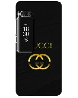 Чехол для Meizu Pro 7 Plus с картинкой «Золотой логотип Gucci»