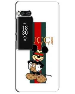 Чехол для Meizu Pro 7 Plus с картинкой «Микки Маус Gucci — полосы»