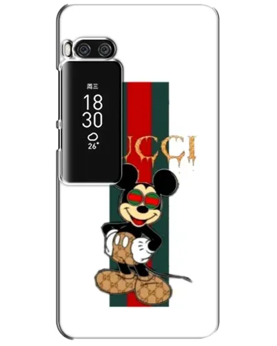 Чехол для Meizu Pro 7 Plus с картинкой «Микки Маус Gucci — полосы»