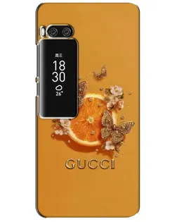 Чехол для Meizu Pro 7 Plus с картинкой «Gucci — золотые бабочки»
