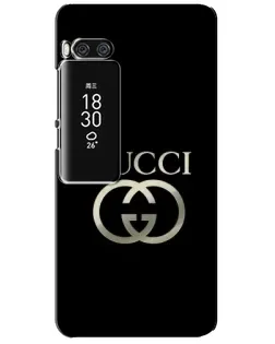 Чехол для Meizu Pro 7 Plus с картинкой «Gucci — золото на черном»
