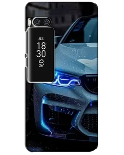Чохол для Meizu Pro 7 Plus з картинкою «Погляд BMW з синіми фарами»