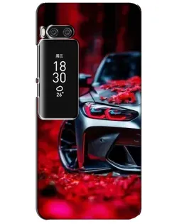 Чехол для Meizu Pro 7 Plus с картинкой «Спортивная BMW и цветы»