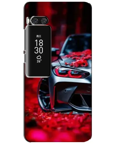 Чехол для Meizu Pro 7 Plus с картинкой «Спортивная BMW и цветы»