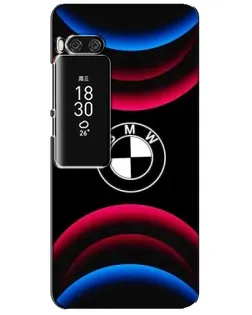 Чехол для Meizu Pro 7 Plus с картинкой «Логотип BMW и неоновые дуги»