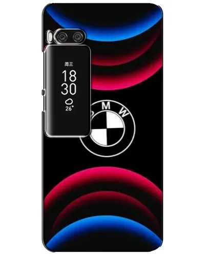 Чехол для Meizu Pro 7 Plus с картинкой «Логотип BMW и неоновые дуги»