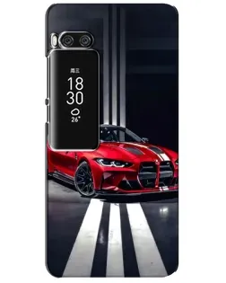Чехол для Meizu Pro 7 Plus с картинкой «Красная BMW на дороге»
