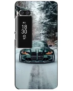 Чехол для Meizu Pro 7 Plus с картинкой «BMW в зимнем лесу»